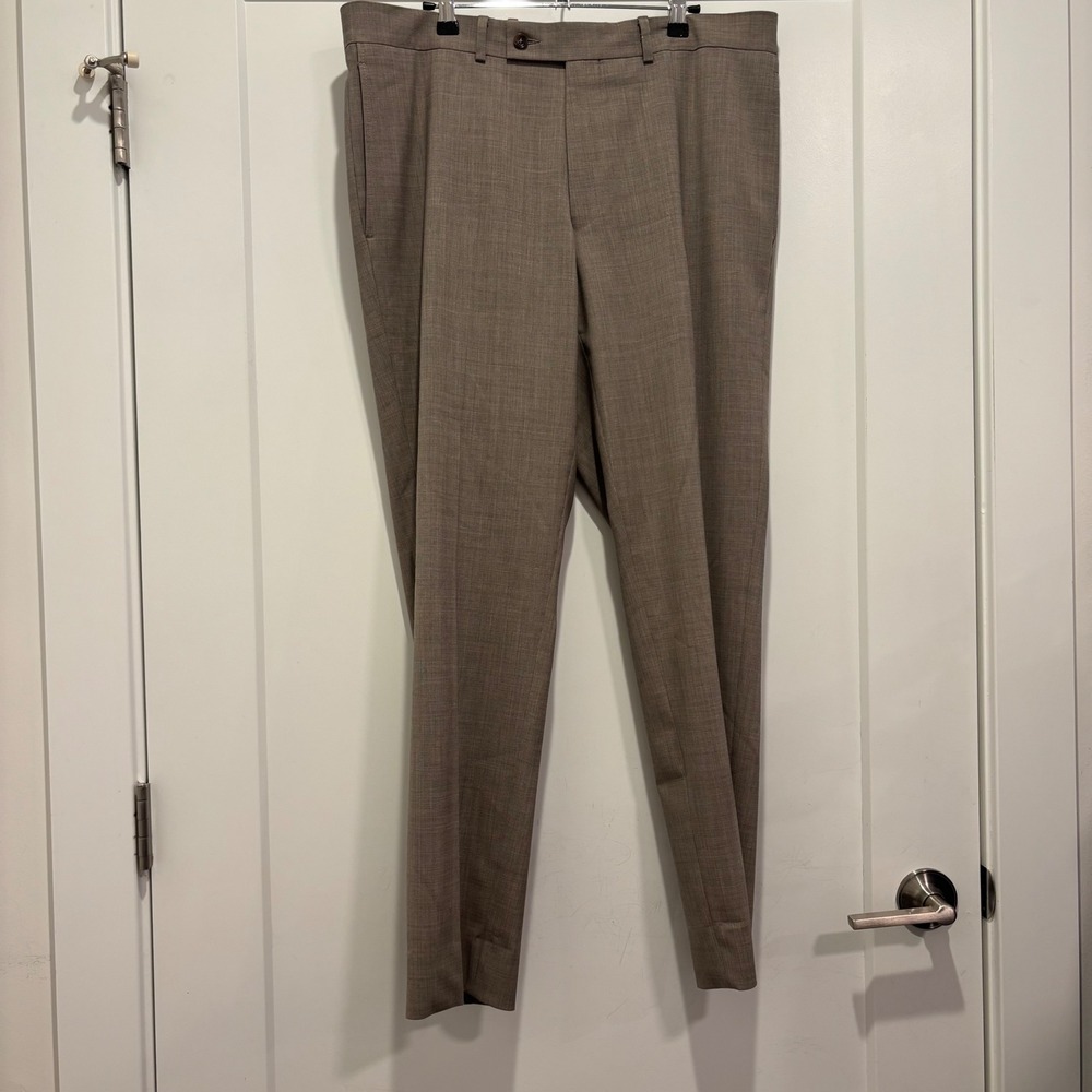 Samuelsohn Patrick CT Pant Mens 38R Tan Wool Lycra Dress Trousers JT214280
